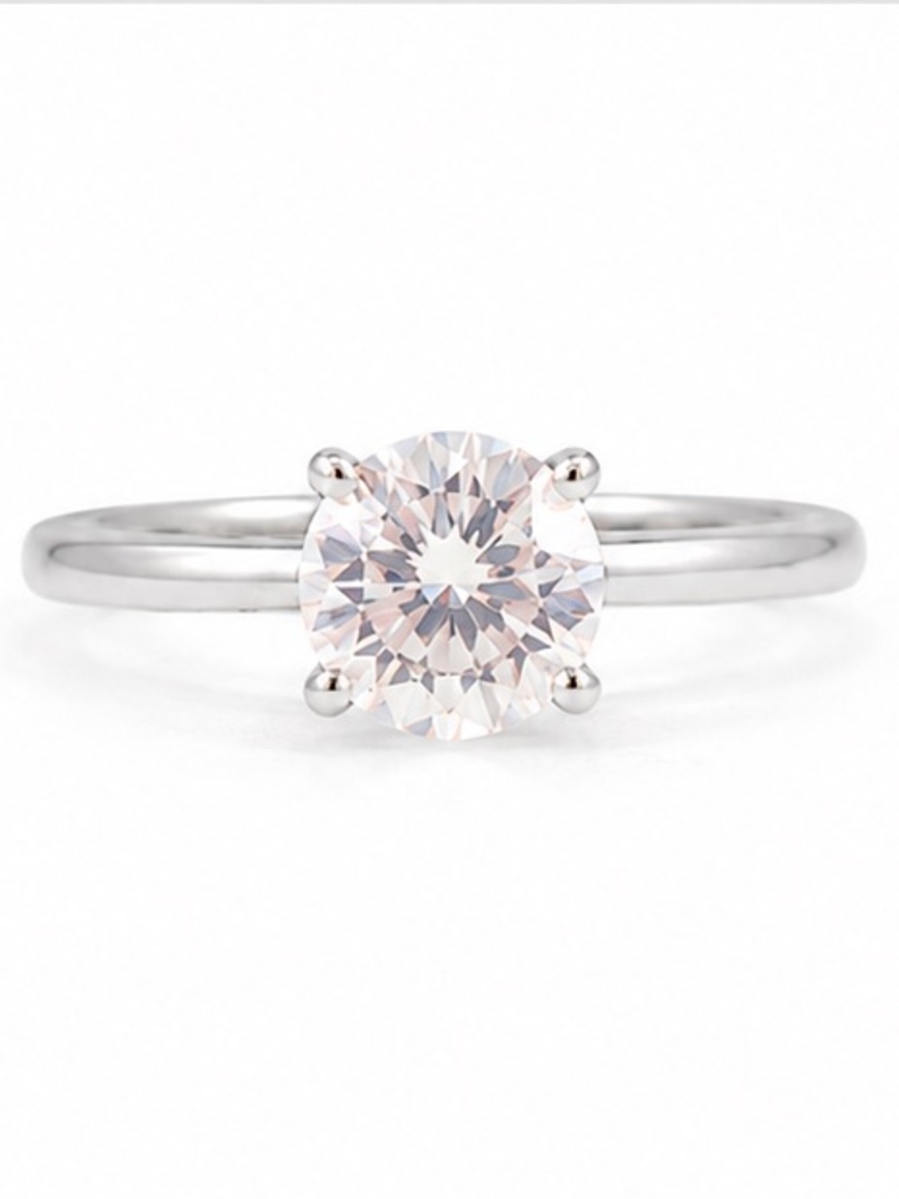 2CT Moissanite Sterling Silver Solitaire Ring